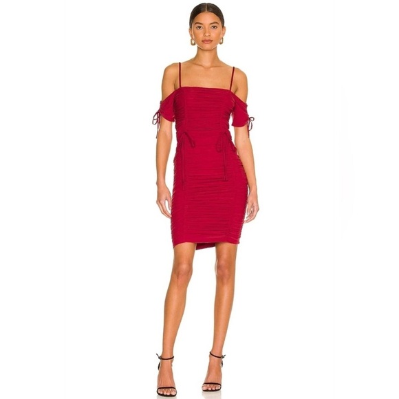 MAJORELLE Marlene Midi‎ Dress in Red Wine Size Large - Picture 1 of 8